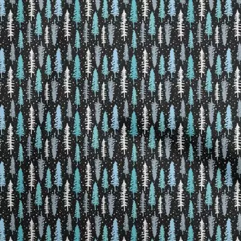 oneOone Хлопок Flex Черная Ткань Азиатский Лес Дерево Стеганые Принадлежности Печать Швейная Ткань По Двору 40 Дюймов 42 Inch Wide - Viscose Chiffon аква голубой