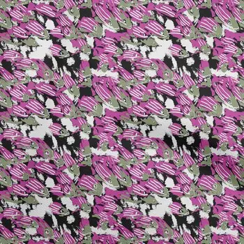 oneOone хлопок Flex фуксия розовая ткань азиатский японский кои рыба швейный материал ткань с принтом в дворе 40 дюймов 42InchWide-ViscoseChiffon зелёный