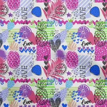 oneOone хлопок Flex фуксия розовая ткань тропические фрукты швейные ремесленные проекты печать на ткани в ярдах 40 дюймов 42 Inch Wide - Viscose Chiffon синий