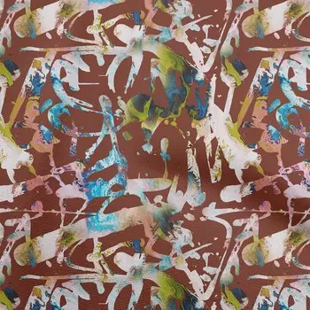 oneOone хлопок Flex коричневая ткань абстрактный материал платья ткань ткань с принтом в ярдах 40 дюймов 42 Inch Wide - Viscose Chiffon чёрный