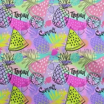 oneOone хлопок Flex лаймовая зеленая ткань тропические фрукты ремесленные проекты декоративная ткань с принтом во дворе 40 дюймов 42 Inch Wide - Viscose Chiffon зеленый лайм