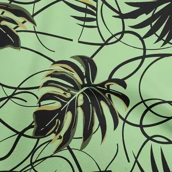 oneOone Хлопковая гибкая мятно-зеленая ткань с абстрактными тропическими листьями, ремесленные проекты, декоративная ткань с принтом во дворе, 40 дюймов 42 Inch Wide - Viscose Chiffon мятный зеленый