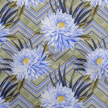 oneOone хлопок Flex пыльно-зеленая ткань цветочные принадлежности для квилтинга принт швейная ткань на дворе 40 дюймов 42 Inch Wide - Viscose Chiffon зелёный