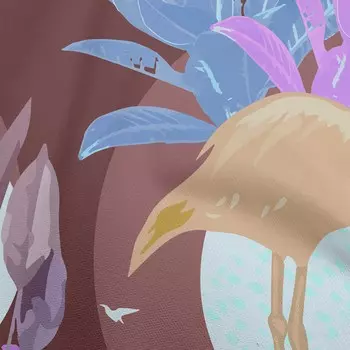 oneOone хлопок Flex шоколадно-коричневая ткань тропическая абстрактная ткань с фламинго для шитья ремесленная ткань с принтом во дворе 40 дюймов 42 Inch Wide - Viscose Chiffon коричневый