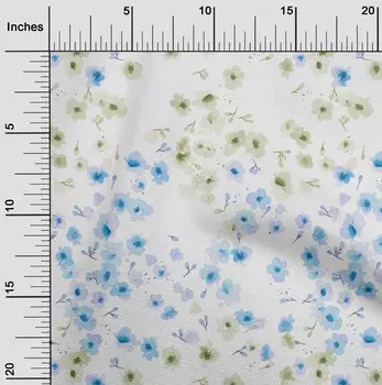 oneOone хлопок Flex светло-лавандовый синий ткань цветок акварельная швейная ткань во дворе с принтом Diy одежда швейные принадлежности 40 дюймов 42 Inch Wide - Viscose Chiffon лаванда синий
