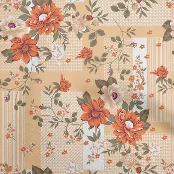 oneOone хлопок Flex темно-бежевая ткань азиатские цветочные с геометрической текстурой швейные ремесленные проекты принты на ткани в ярдах 40 дюймов 42 Inch Wide - Viscose Chiffon бежевый