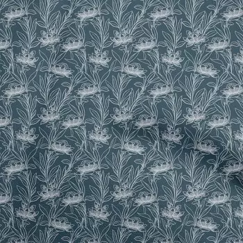 oneOone хлопок Flex темно-бирюзовая синяя ткань с цветочным рисунком, швейная ткань на ярде с принтом, сделай сам, одежда, швейные принадлежности, 40 дюймов 42 Inch Wide - Viscose Chiffon бежевый