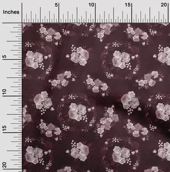 oneOone хлопок Flex темно-бордовая ткань цветочные платья материал ткань ткань с принтом в ярдах 40 дюймов 42 Inch Wide - Viscose Chiffon малиновый