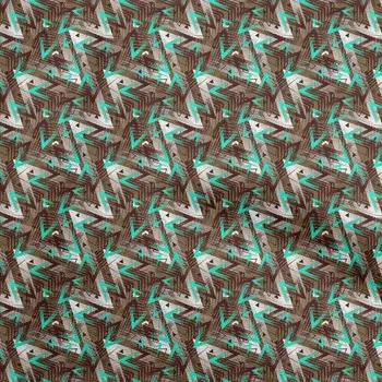 oneOone хлопок Flex темно-оливково-зеленая ткань с геометрическим рисунком «сделай сам» одежда стеганая ткань ткань с принтом в ярдах 40 дюймов 42 Inch Wide - Viscose Chiffon синий