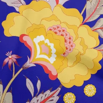 oneOone хлопок Flex темно-синяя ткань ботанические цветочные ремесленные проекты декоративная ткань с принтом во дворе 40 дюймов 42 Inch Wide - Viscose Chiffon чёрный