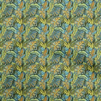 oneOone Хлопок Flex Темно-зеленая ткань Тропическое платье Материал Ткань Принт Ткань Двор 40 дюймов 42 Inch Wide - Viscose Chiffon чёрный