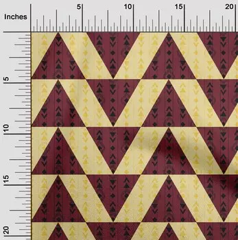 oneOone Хлопок Flex Ткань Полоса| Алмаз и треугольник Геометрическая ткань Принты по ярдам 40 дюймов 42 Inch Wide - Viscose Chiffon синий