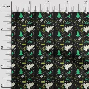 oneOone Хлопок Кембрик Черная Ткань Счастливого Рождества Сделай сам Одежда Стеганая Ткань Ткань Принт Ткань По Ярду 42 Дюйма 42 Inch Wide - Viscose Chiffon чёрный
