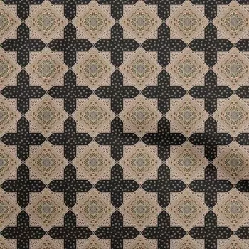 OneOone хлопок поплин черная ткань азиатская блочная швейная ткань во дворе с принтом DIY принадлежности для шитья одежды 42 дюйма 42 Inch Wide - Viscose Chiffon чёрный