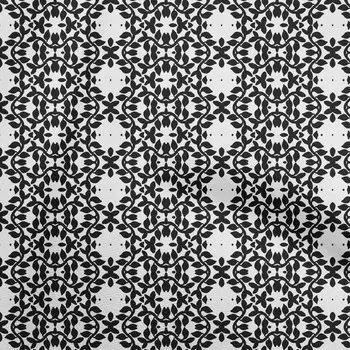 OneOone Хлопок Поплин Черная ткань Азиатский цветочный блок Швейный материал Ткань с принтом в ярдах 42 дюйма 42 Inch Wide - Viscose Chiffon коричневый