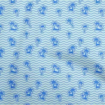 OneOone хлопок поплин голубая ткань пляжная волна с деревом одежда своими руками стеганая ткань ткань с принтом в ярдах 42 дюйма 42 Inch Wide - Viscose Chiffon baby голубой