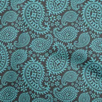 oneOone Хлопок Поплин Серая Ткань Азиатский Пейсли Блок Вышивание Ткань Во Дворе Печатный Diy Одежда Швейные Принадлежности 42 Дюйма 42 Inch Wide - Viscose Chiffon серый