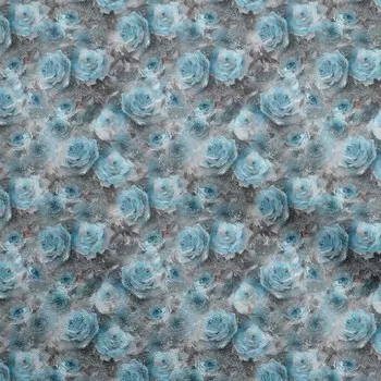 oneOone хлопок поплин синяя ткань абстрактные цветочные швейные ремесленные проекты печать на ткани в ярдах 42 дюйма 42 Inch Wide - Viscose Chiffon синий