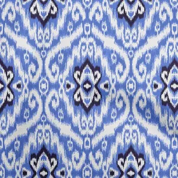 oneOone Хлопок Поплин Синяя Ткань Азиатский Икат Квилтинговые Принадлежности Печать Швейная Ткань Во Дворе 42 Дюйма 42 Inch Wide - Viscose Chiffon синий