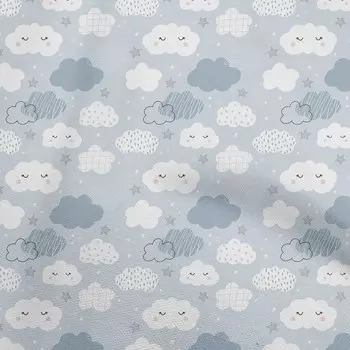 oneOone Хлопок Поплин Светло-серая ткань Каваи Материал платья Ткань с принтом Ткань в ярдах 42 дюйма 42 Inch Wide - Cotton Cambric светло-серый