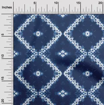 OneOone хлопок поплин темно-синяя ткань геометрический шибори одежда «сделай сам» ткань для квилтинга ткань с принтом в ярдах 42 дюйма 42 Inch Wide - Viscose Chiffon темно-синий