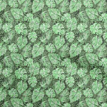 oneOone Хлопок Поплин Зеленая ткань Тропический лист Ремесленные проекты Декор Ткань с принтом во дворе 42 дюйма 42 Inch Wide - Viscose Chiffon зелёный