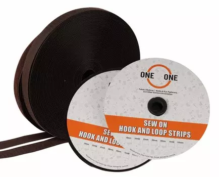 oneOone Sew On Hook and Loop Полоски застежек для ткани Неклейкая задняя часть Нейлоновые полоски Застежка для ткани Неклейкая переплетающаяся лента Коричневый- 25 25mm светло-зеленый