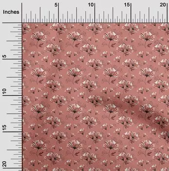 oneOone Ткань Cotton Flex Dark Peach Fabric Florals Fabric For Sheet Printed Craft Fabric By The Yard 40 Inch 42 Inch Wide - Viscose Chiffon фиолетовый
