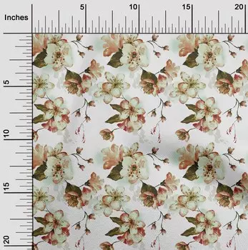 oneOone Ткань Cotton Flex Mint с цветочным принтом для шитья, ткань для рукоделия, ярд 40 дюймов 42 Inch Wide - Viscose Chiffon мятный