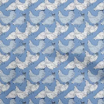 oneOone Жоржет Вискоза Среднего синего цвета Ткань Птицы Петух Платье Материал Ткань Ткань с принтом в дворе 42 дюйма 42 Inch Wide - Viscose Chiffon грушевый
