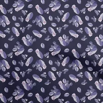 OneOone Жоржетта Вискозная синяя ткань Вышивание кактусов Ремесленные проекты Принты на ткани в ярдах 42 дюйма 42 Inch Wide - Viscose Chiffon синий