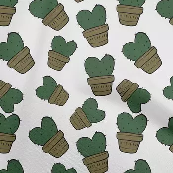 OneOone Жоржетта Вискозная темно-зеленая ткань Вышивание кактусов Ремесленные проекты Тканевые принты в ярдах 42 дюйма 42 Inch Wide - Viscose Chiffon темно-зеленого
