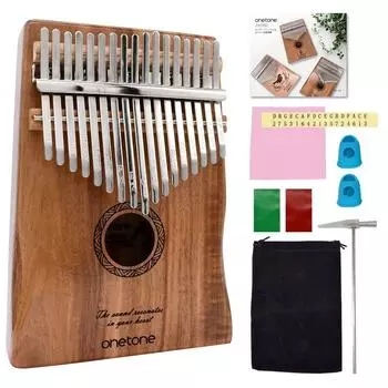 ONETONE Однотонная калимба (Фортепиано) Набор для начинающих из 17 ключей Основной материал OTKL-03KOA (Специальный чехолCrossFinger CotKey StickerAdjustment HammerJapanese M