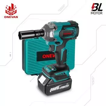 ONEVAN 1200 Нм Бесщеточный электрический ключ DTW500 Аккумуляторный ударный гайковерт Электрическая отвертка Электроинструмент для батареи Makita 18 В 2 Battery Set