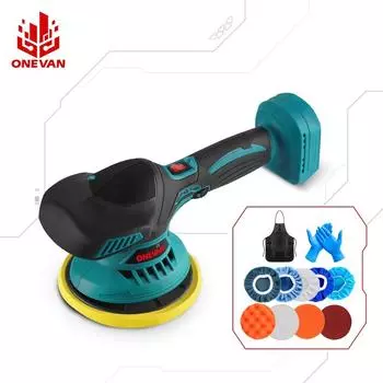 ONEVAN 21V электрическая полировальная машина для автомобиля, беспроводная полировальная машина для автомобиля, 7000 об/мин, регулируемая беспроводная полировальная машина для аккумулятора Makita 18 В Without battery