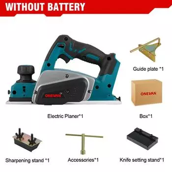 ONEVAN 30000 об/мин беспроводной электрический рубанок бесщеточный электрический фрезер триммер инструмент для резки дерева деревообработка для аккумулятора Makita 18 В Without Battery