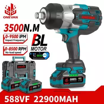 ONEVAN 3500N.M крутящий момент бесщеточный электрический ударный гайковерт 3/4 дюйма 8 передач беспроводной гайковерт электроинструменты для Makita 18 В аккумулятор Without Battery
