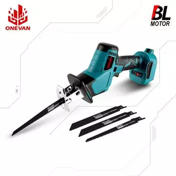 ONEVAN 3600W 12000SPM бесщеточная аккумуляторная электрическая возвратно-поступательная пила с переменной скоростью резак по металлу и дереву инструмент для аккумулятора Makita 18V Without Battery