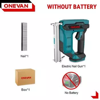 ONEVAN 422J бесщеточный электрический гвоздезабивной пистолет беспроводной 2-скоростной гвоздезабивной пистолет для мебели деревообрабатывающий электроинструмент для аккумулятора Makita 18 В Without Battery