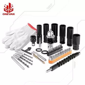 ONEVAN 44 шт. набор электрических ударных гайковертов, адаптеров для патронов дрелей, цанговых патронов, комплектов для электрических отверток 44Pcs set