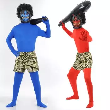 Oni Bean Oni Oni Полный комплект Blue Oni Oni Маскарад унисекс [iinoo] Маска, Сэцубун, Метание, Косплей, Истребление, [Красный Oni, Парик, Штаны, Клуб,