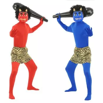 Они Демон Боб Они Истребление Синие Они Леггинсы 6 Частей Платье Унисекс [iinoo] Косплей, Маска, Сэцубун, Метание, [Красный Они, Они, Парик, Штаны, Клуб,