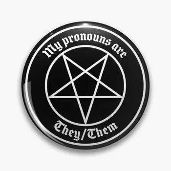 Они их местоимение, булавка, мягкая кнопка, булавка, модный значок любовника, женский воротник, милые украшения, креативный забавный подарок, мультяшная булавка на лацкан