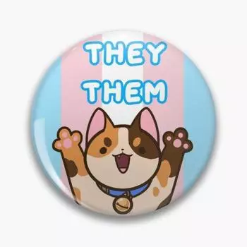Они их местоимения транс цвета мягкие кнопки булавка # настраиваемая шляпа подарок декор одежды металлический креативный значок любовник женский мультфильм