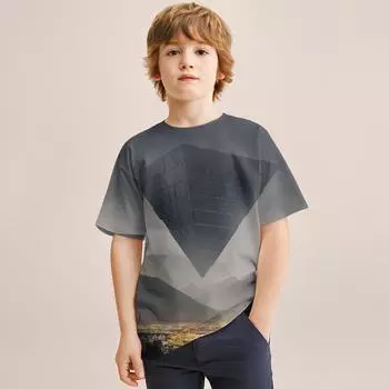 Они из неба 2024 лето для детей 4-14 лет мальчики и девочки легкие игровые 3D принты футболки с коротким рукавом топы 100CM
