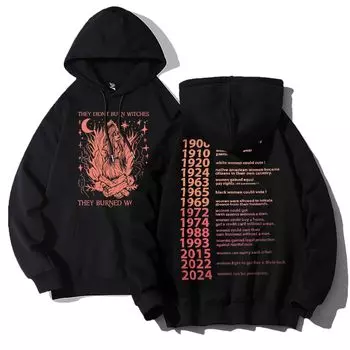 Они не сжигали ведьм, они сжигали женщин, толстовка с капюшоном, унисекс, феминистка, ведьма, графический принт, пуловер, толстовка с капюшоном XXXL чёрный