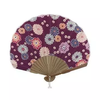 Onishi Fan Ripple Shell Fan 22cm Ladies Colored [Ken Manufacturer] 52-319 Chrysanthemum/Purple