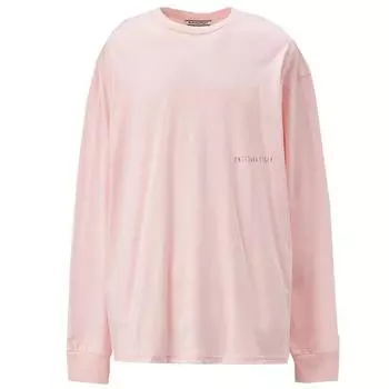 ONITSUKA TIGER Повседневный удобный свитер с рисунком из мультфильма, футболка с круглым вырезом и длинными рукавами, унисекс, топы светло-розового цвета 2183B163-700 S