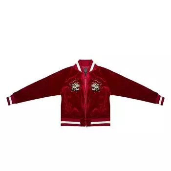 Onitsuka Tiger Classic Logo Модная винтажная куртка Женские куртки бордового цвета 2182A157-601 M