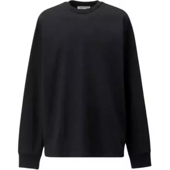 ONITSUKA TIGER Футболка LS Серии с круглым вырезом Мягкая Удобная Футболка с длинным рукавом Унисекс Топы Черный Зеленый 2183B306-100 XS